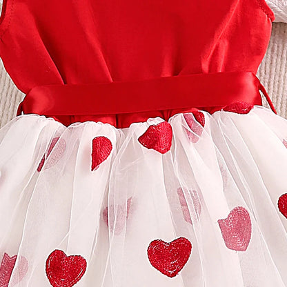 Summer Ruffled Love Mesh Girl Dresses