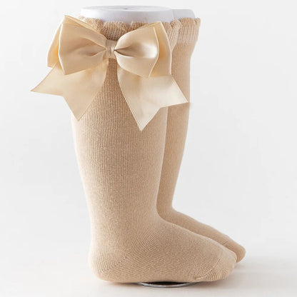 Kids Knee High Socks with Big Bow (Newborn-7 Years)