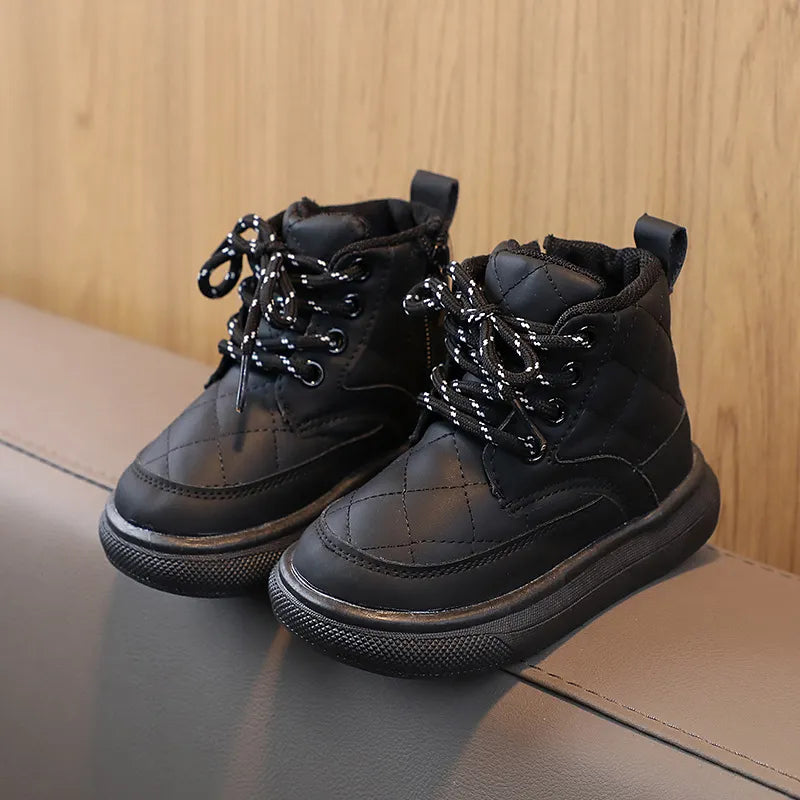 Plaid Fashion Kids Snow Boots