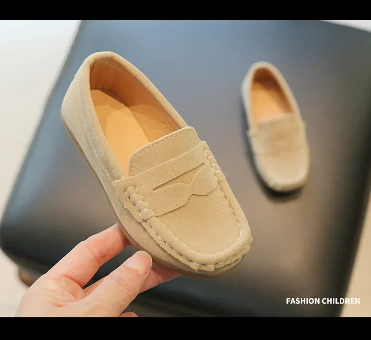 Stylish Solid Color Leather Shoes for Boys