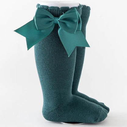 Kids Knee High Socks with Big Bow (Newborn-7 Years)