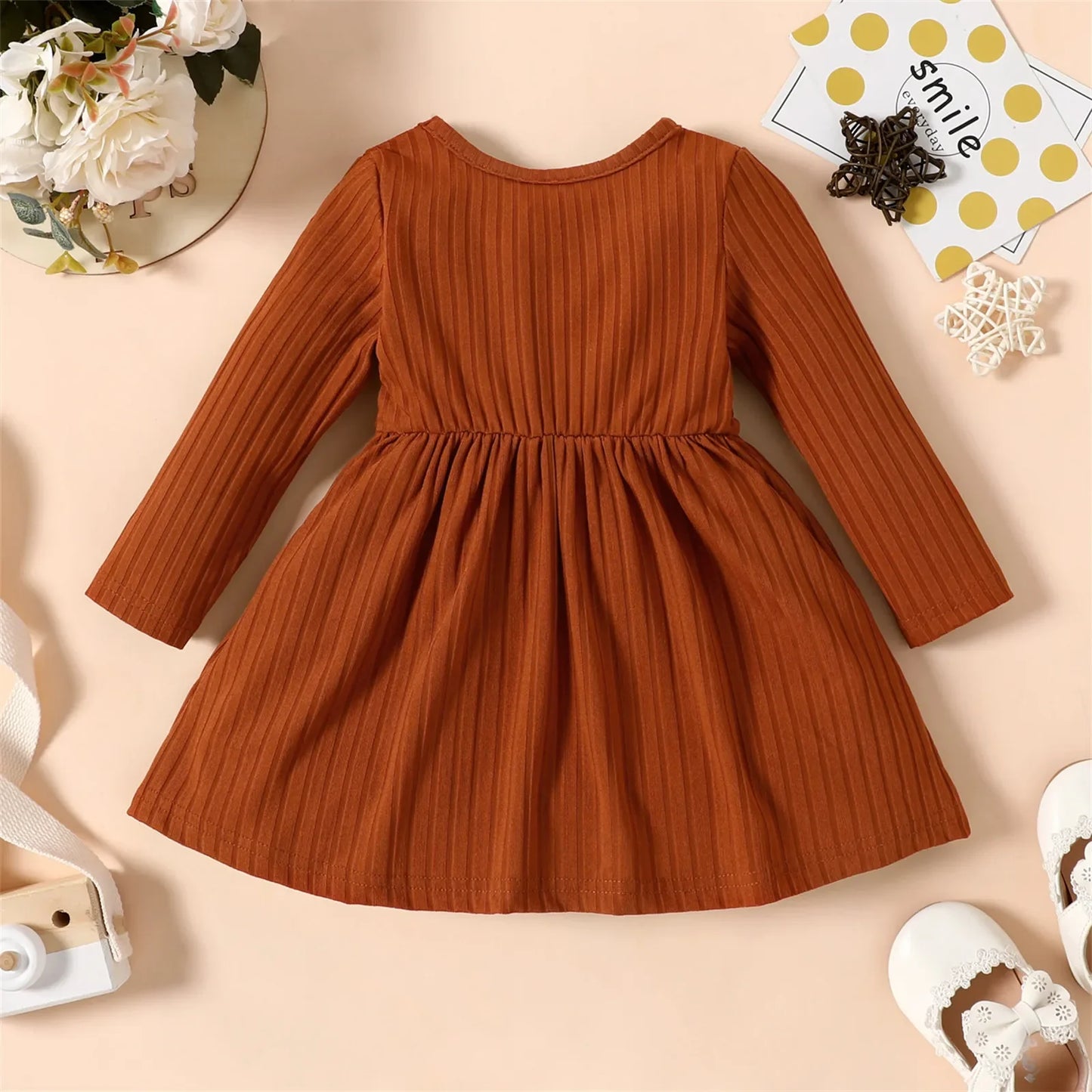 Newborn Baby Girl Ribbed Party Dress