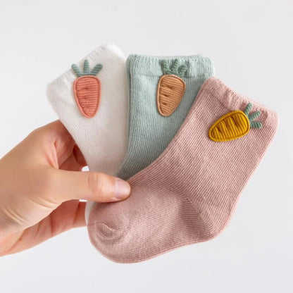 Cartoon Animal Baby Socks: 3 Pairs Set
