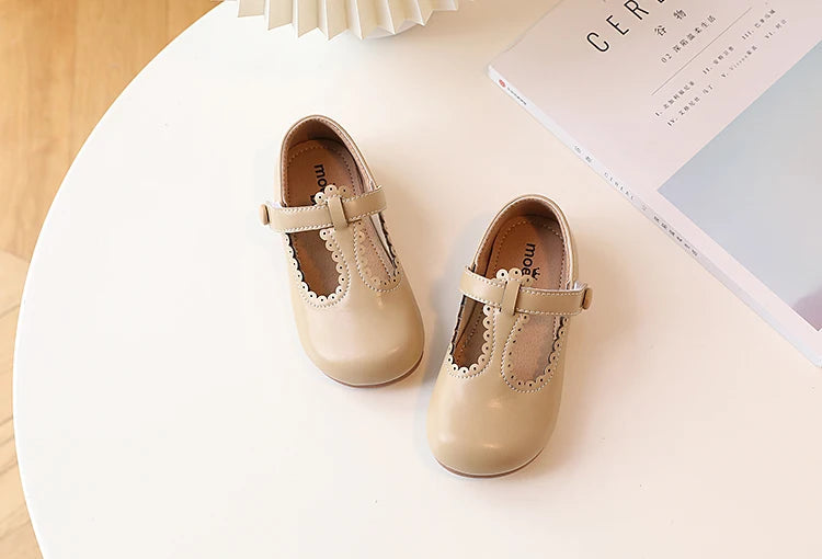 Princess T-Strap Leather Flats: Sweet Retro Dress Shoes