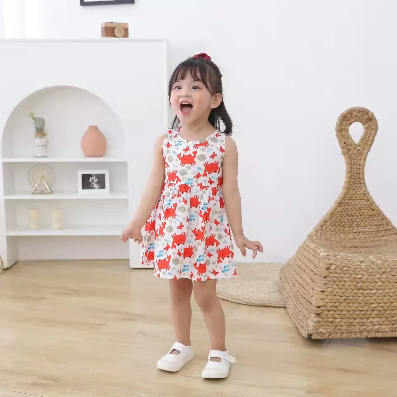Cotton Sleeveless Flower Dress: Summer Princess Party Outfit