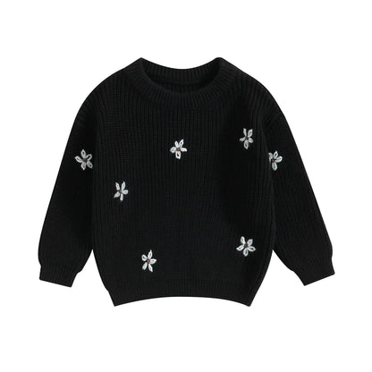 Cute Flower Knit Sweater - Cozy Knitwear for Newborns