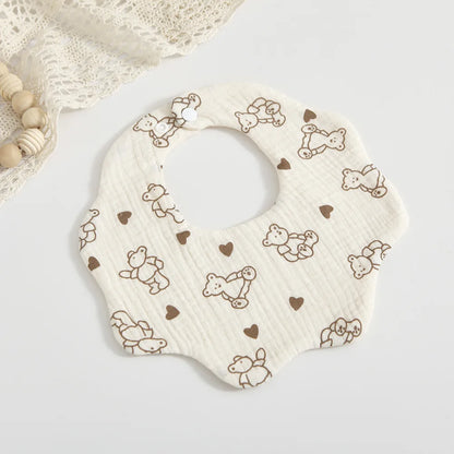 Soft Cotton Petal Print Baby Feeding Bibs