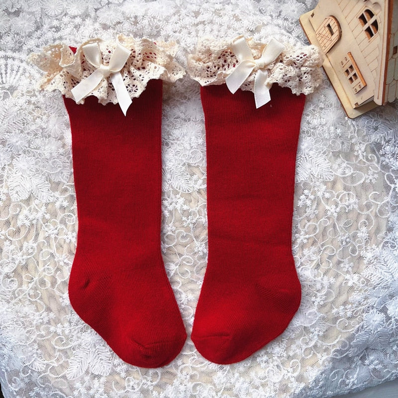 Knee High Lace  Ruffle Long Sock