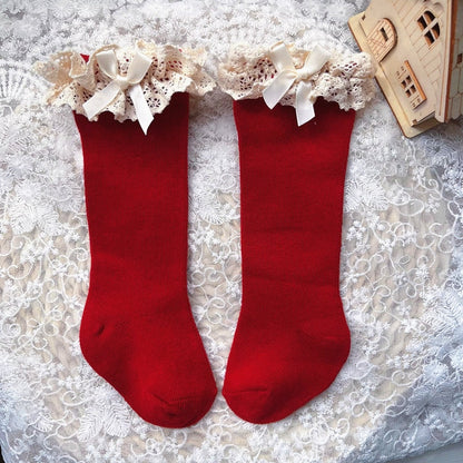Knee High Lace  Ruffle Long Sock