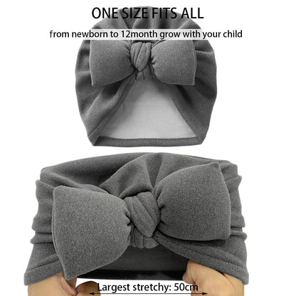 Cashmere Baby Hat: Warm Bow Topknot Bonnet