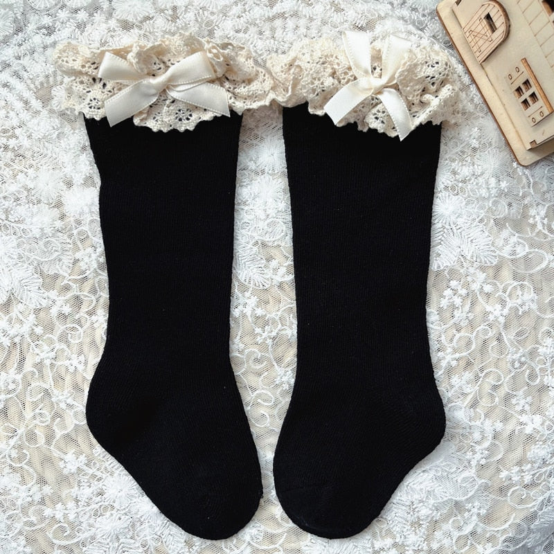 Knee High Lace  Ruffle Long Sock