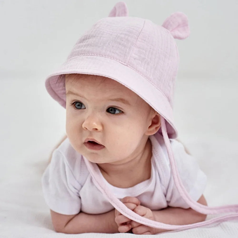 Muslin Baby Sun Hat: Cotton Bucket Hat for Girls and Boys