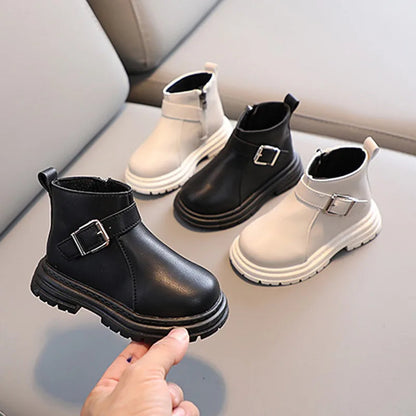 Autumn Winter Children's Snow Boots: Warm and Casual Leather Boots