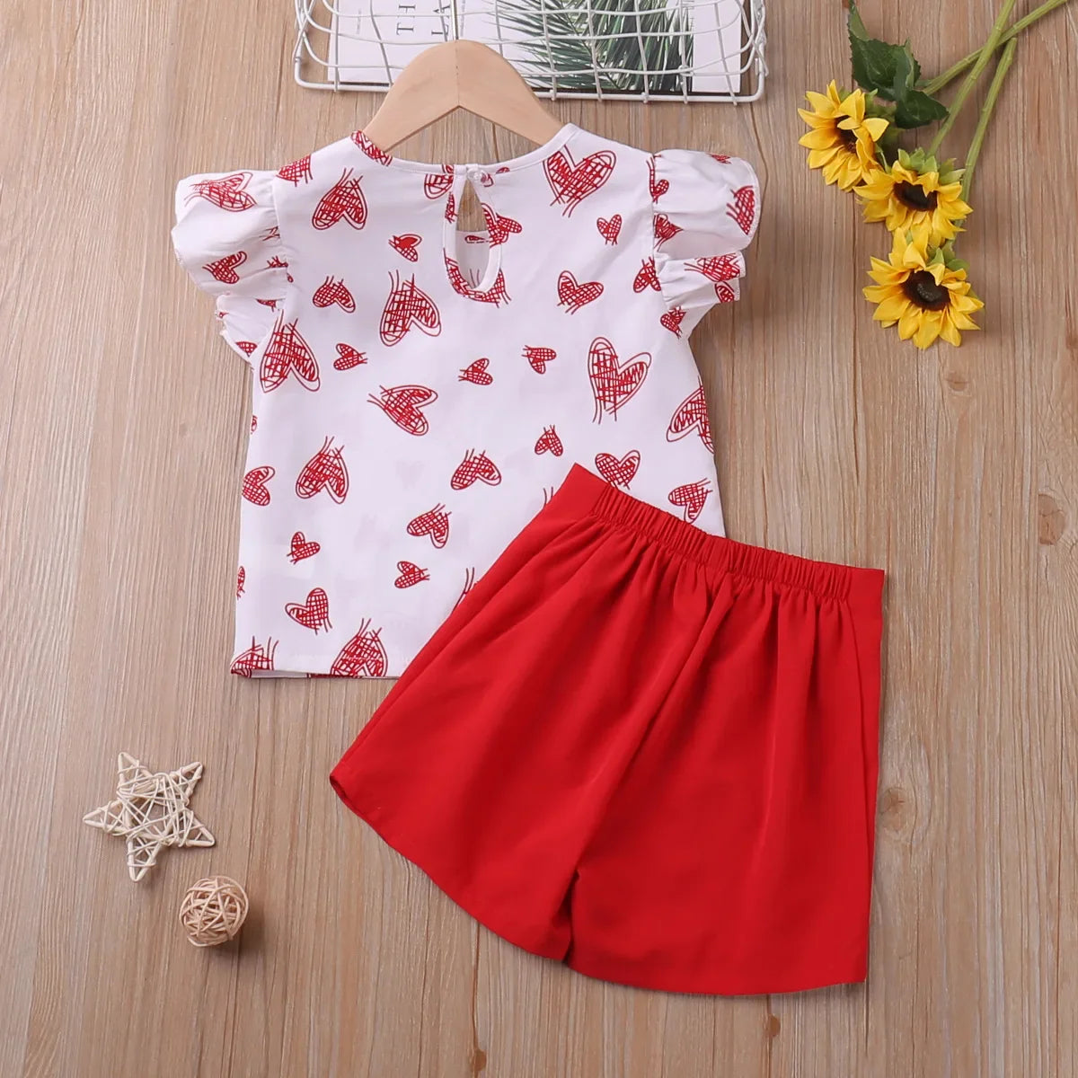 Heart Printed Clothes for Baby Girls