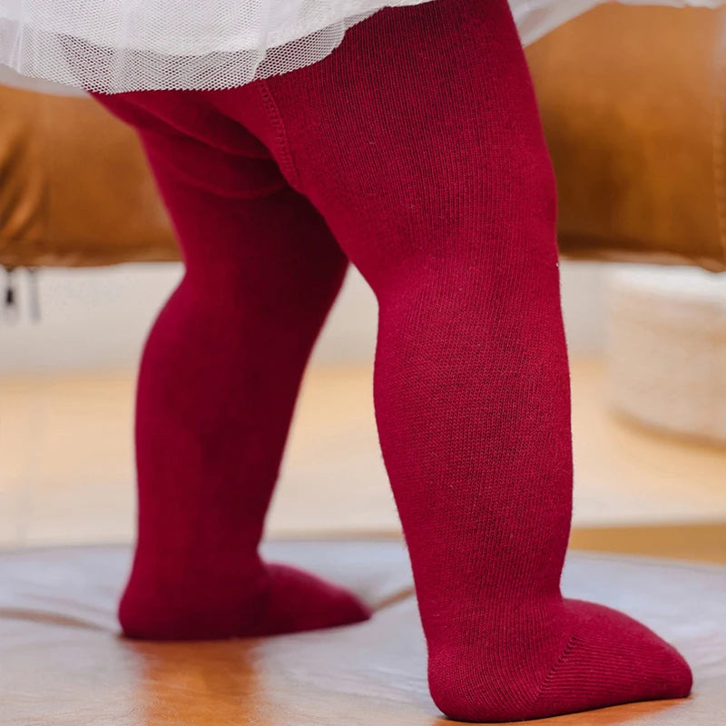 Baby Girls Slim Fit Pantyhose - Stylish Elastic Waist Stockings