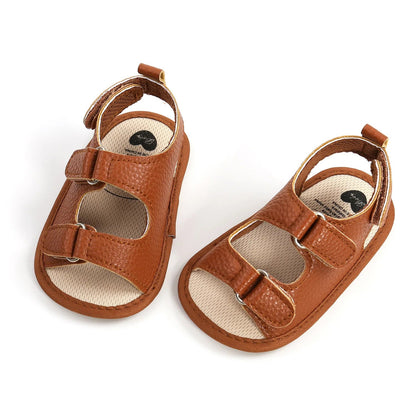 New Baby Sandals: PU Soft Sole Anti-Slip Infant First Walker Crib Shoes