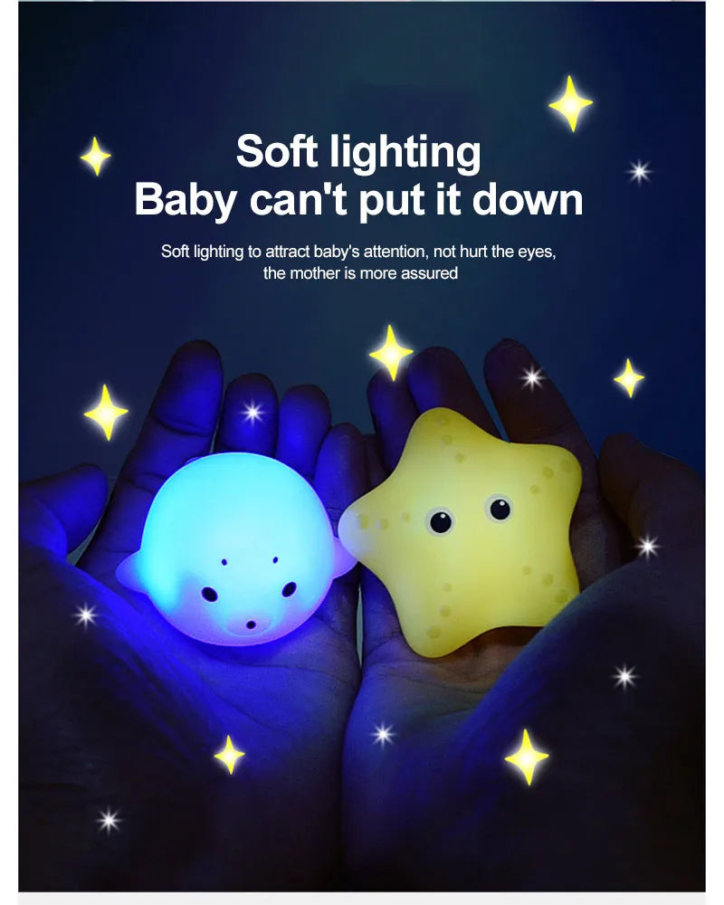 LED Light-Up Cute Animals Bath Toy for Kids