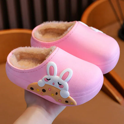 Cartoon Winter Slippers - Warm, Waterproof, Non-Slip for Kids and Parents