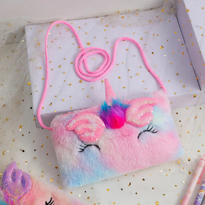 Plush Unicorn Shoulder Bag