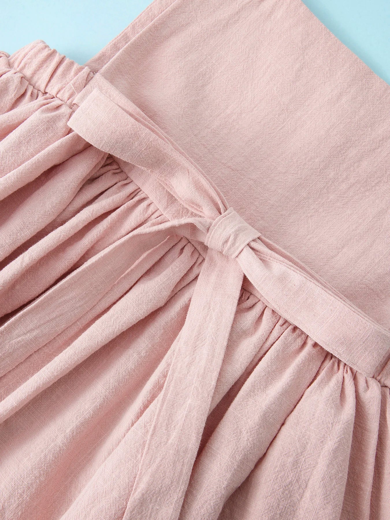 Summer Princess Dress: Solid Color Pleated Sleeveless Cotton