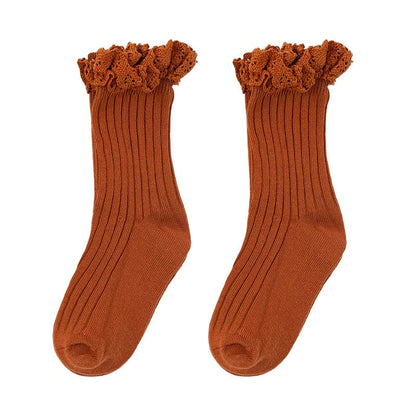 Hose Mid-calf  Ruffle Socks For Girls