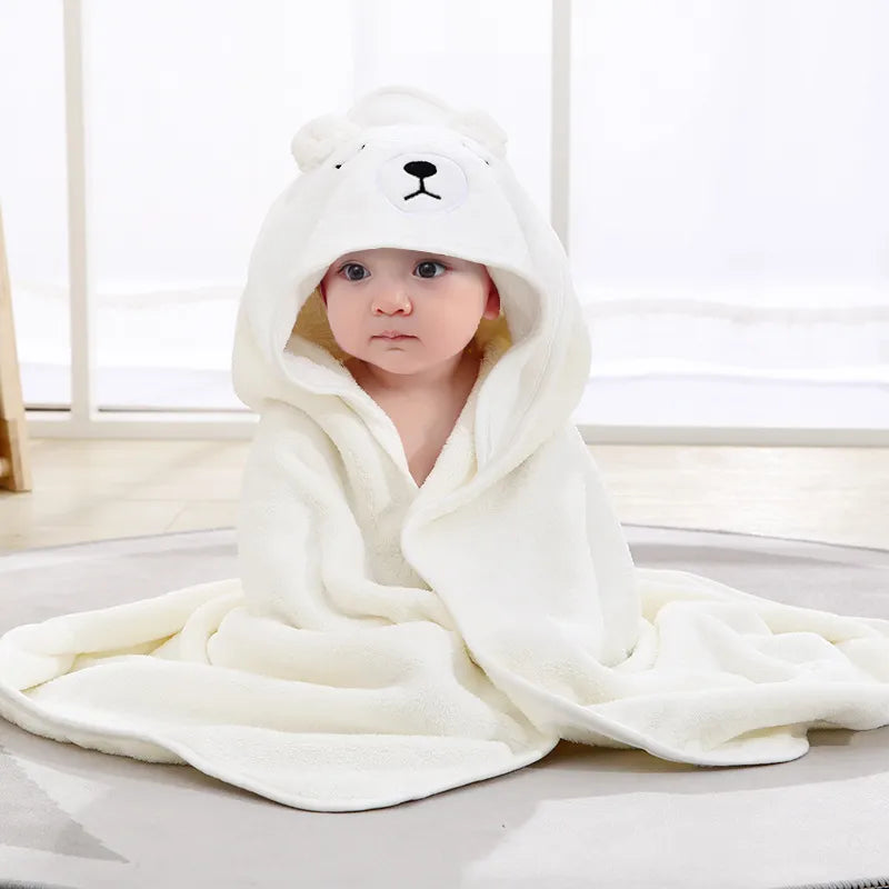 Super Soft Cartoon Hooded Baby Bath Towel - Cozy and Cute