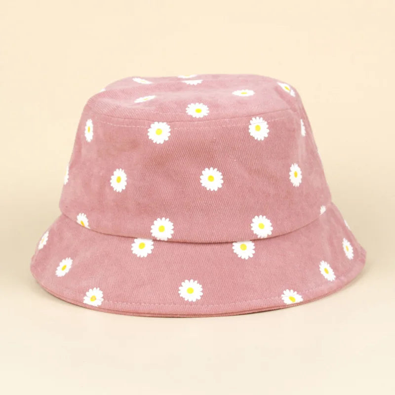 Summer Daisy Pattern Bucket Hat: Cute Flower Sun Hat for Kids