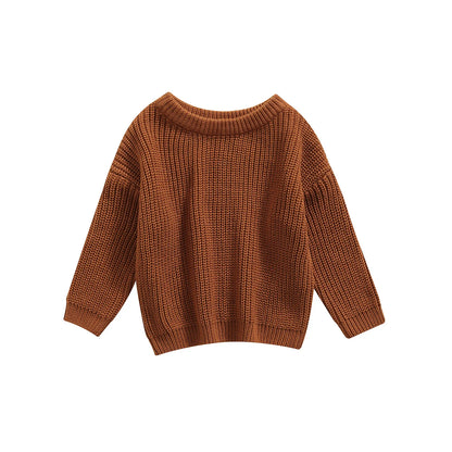 Autumn Long-Sleeved Knitted Sweater for Babies