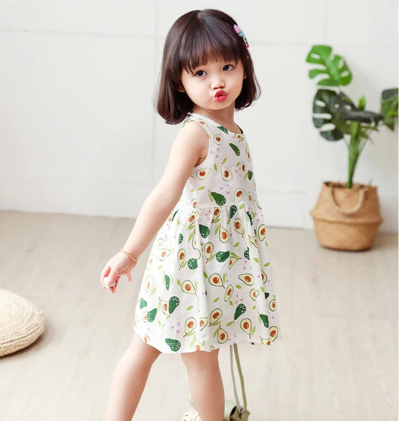 Cotton Sleeveless Flower Dress: Summer Princess Party Outfit