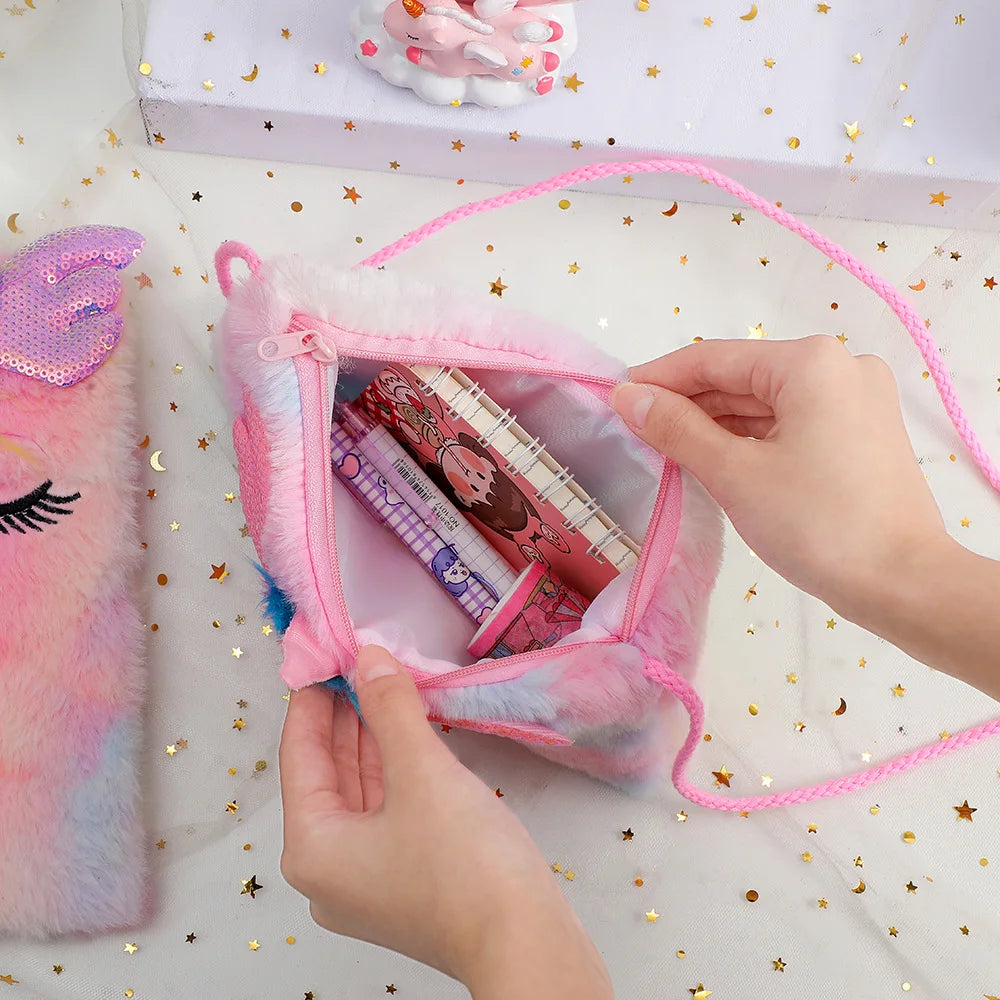 Plush Unicorn Shoulder Bag