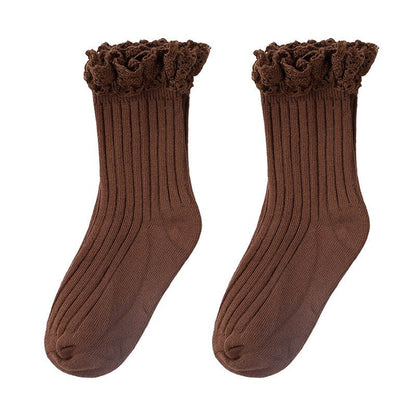 Hose Mid-calf  Ruffle Socks For Girls