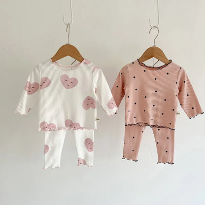Spring Baby Dot Print Sleeper Set - Infant Indoor Wear