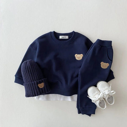 Fashion Toddler Bear Sweatshirt Set