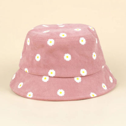 Summer Daisy Pattern Bucket Hat: Cute Flower Sun Hat for Kids