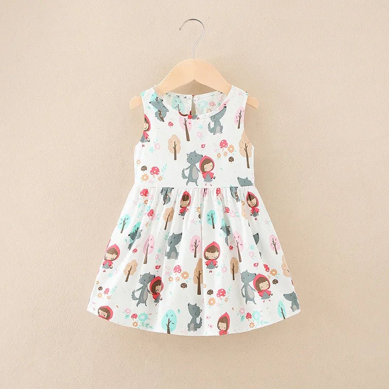 Cotton Sleeveless Flower Dress: Summer Princess Party Outfit