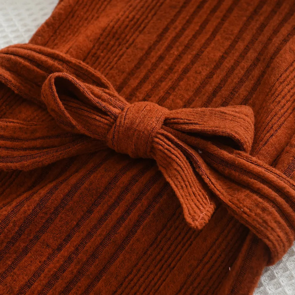 Chic High Neck Woolen Dress - Autumn/Winter Collection for Girls