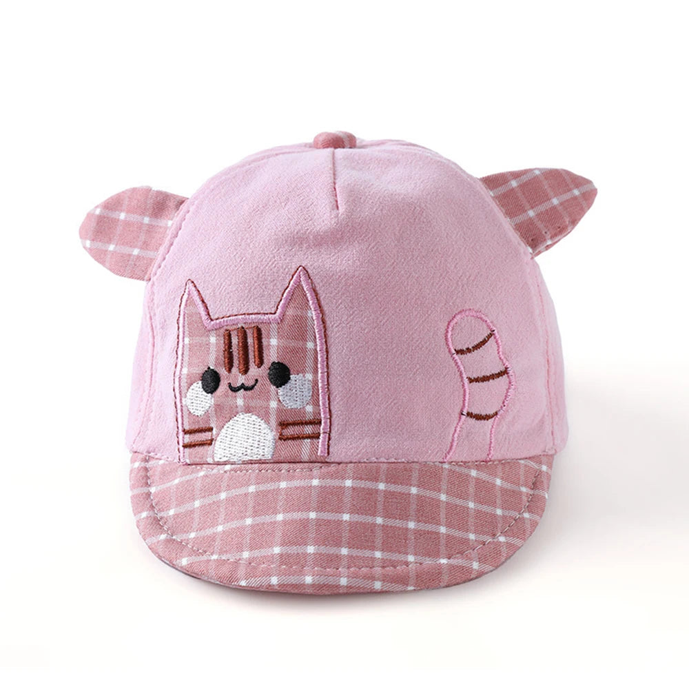 Cartoon Cat Pattern Baby Baseball Cap: Cute Cotton Hat for Kids