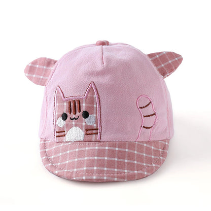 Cartoon Cat Pattern Baby Baseball Cap: Cute Cotton Hat for Kids