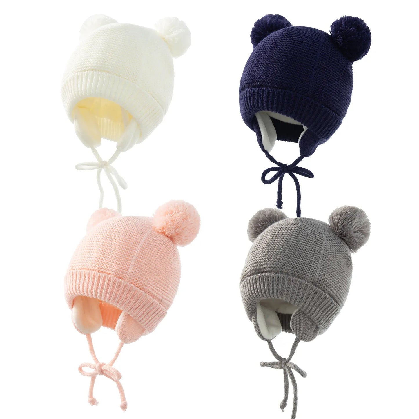 Cute Knitted Pompom Baby Hat & Glove - Winter Essential for Newborns