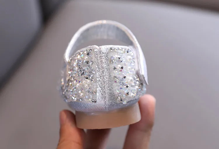 Rhinestone Leather Princess Shoes - Girls' Spring