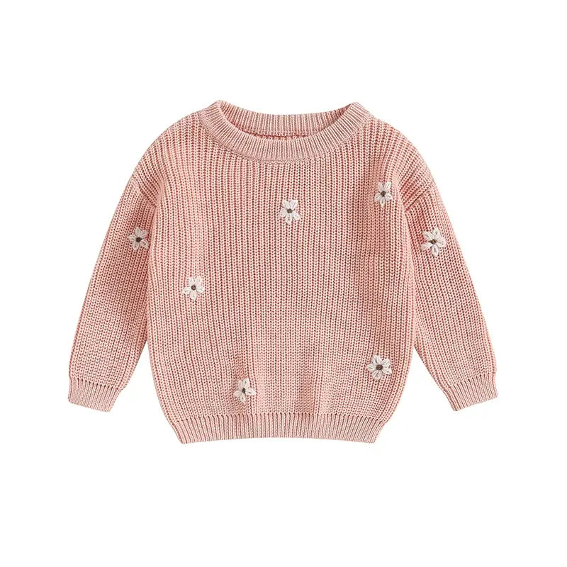 Cute Flower Knit Sweater - Cozy Knitwear for Newborns