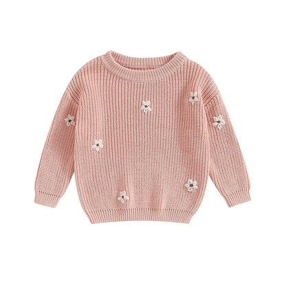 Cute Flower Knit Sweater - Cozy Knitwear for Newborns