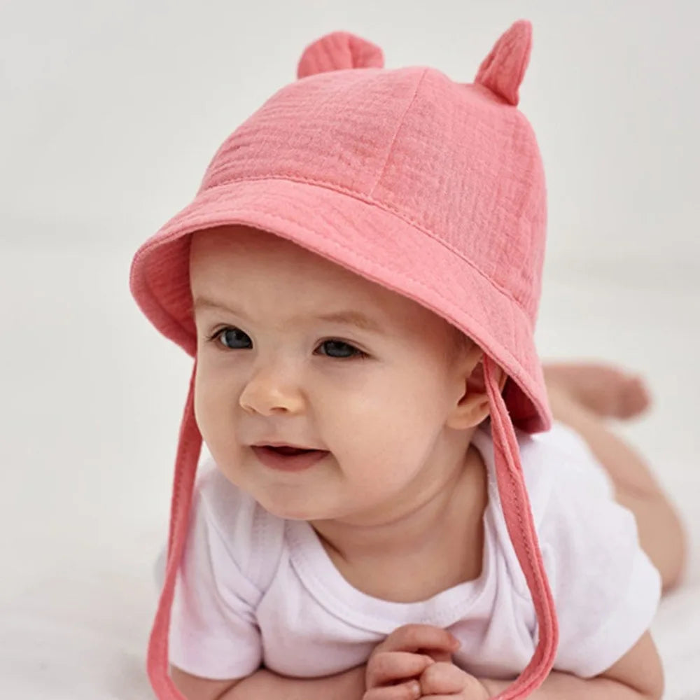 Muslin Baby Sun Hat: Cotton Bucket Hat for Girls and Boys