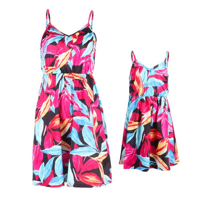 Sunflower Casual Loose Women's Dress For Mother And Daughter