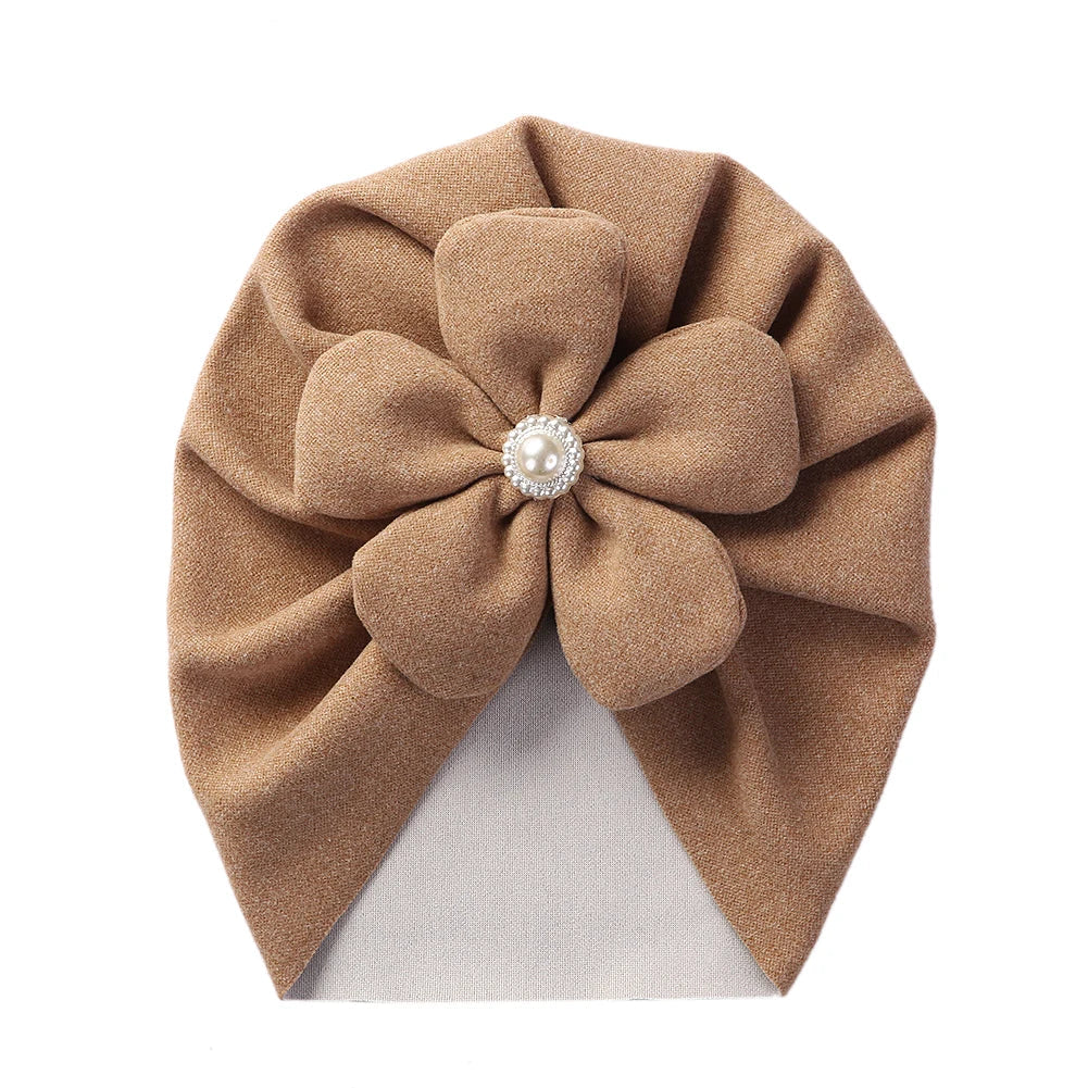 Pearl Turban Baby Hat: Elegant Headwear for Newborns