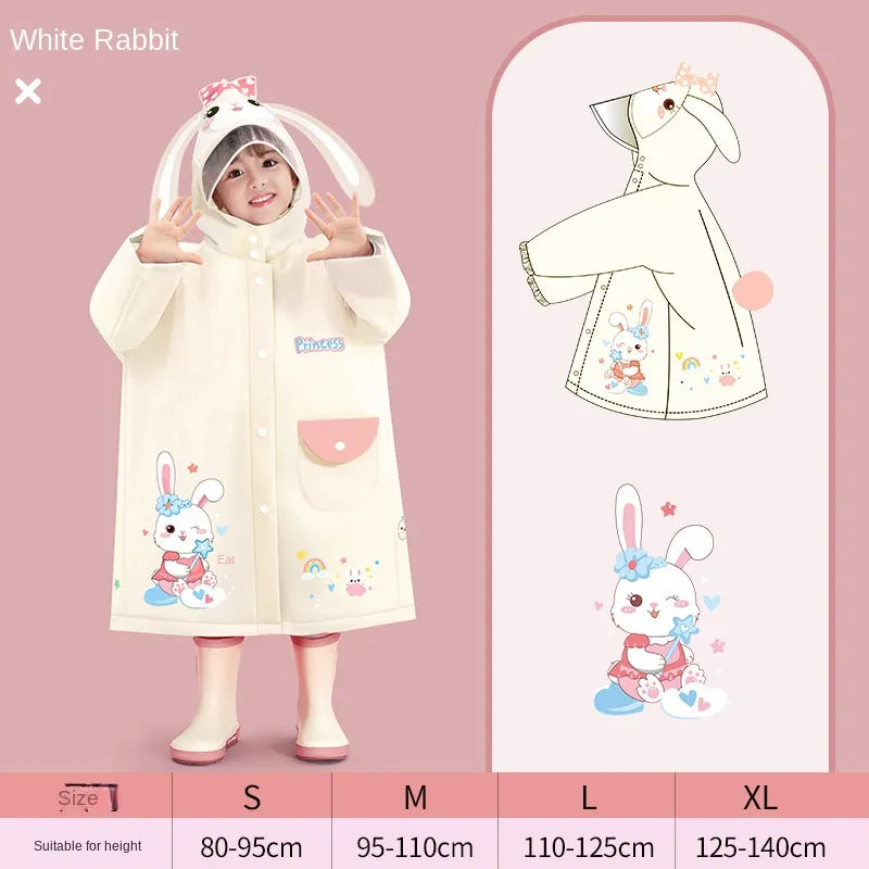 Cartoon Raincoat with Storage Bag