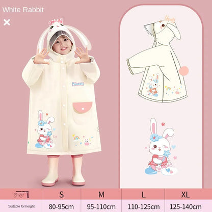 Cartoon Raincoat with Storage Bag