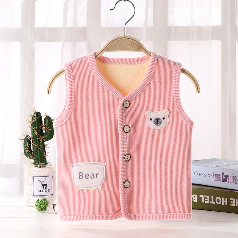 Kids Thicken Velvet-Lined Waistcoat