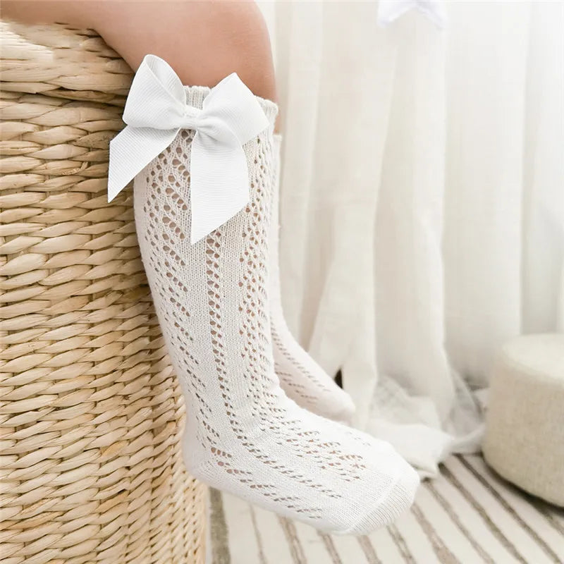 Kids Knee High Socks with Bow (Newborn-7 Years)