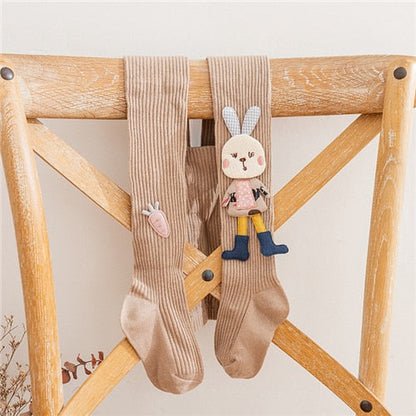 Pantyhose of Knitted Cartoon Rabbit Kids Girls Tight